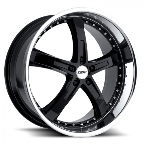 4X TSW JARAMA GLOSS BLACK 18X8 WHEELS FITS FORD FOCUS MONDEO